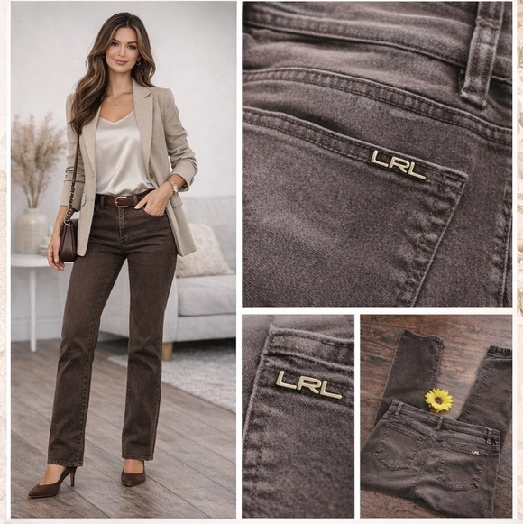 Lauren Ralph Lauren Denim - LRL BROWN STRAIGHT LEG JEANS